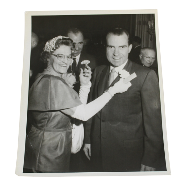 Maureen Orcutt Picture with President Elect Nixon 1959 - Golf Writer's Dinner