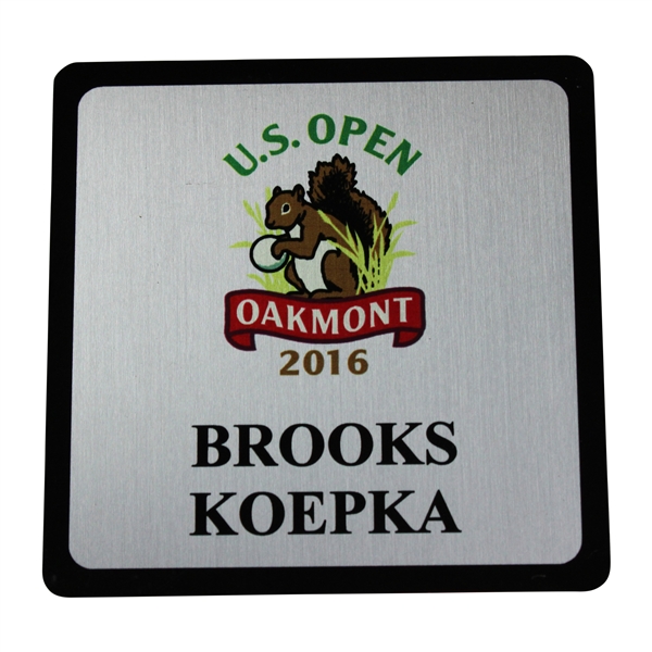 2016 US Open at Oakmont Brooks Koepka Locker Room Nameplate
