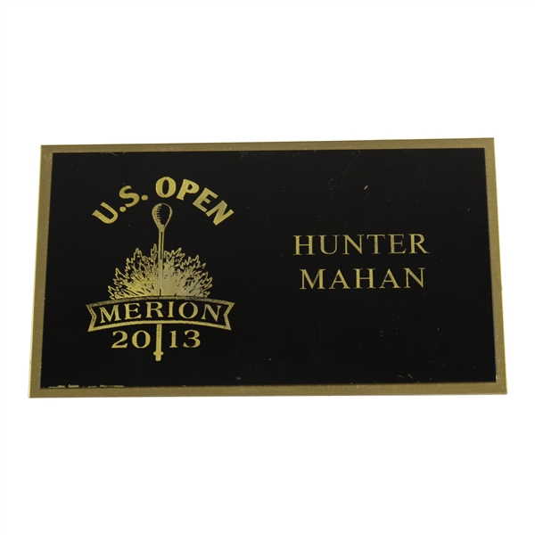2013 US Open at Merion Hunter Mahon Locker Room Nameplate