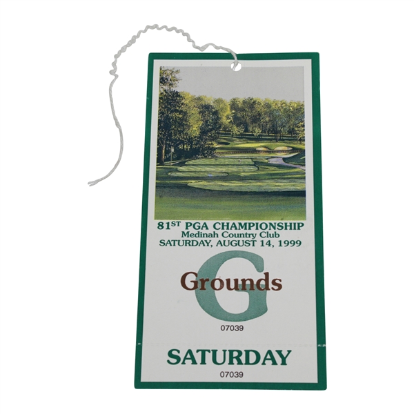 1999 PGA Championship at Medinah Tuesday Grounds Ticket #07463 - Tiger Woods Win
