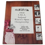 Mickey Wright Signed 1958 Womens US National Open Championship Official Program JSA ALOA