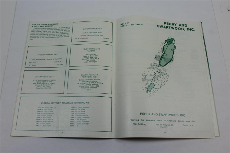 Arnold Palmer Signed 1972 Arnold Palmer Golf Exhibition Program With Ticket JSA ALOA