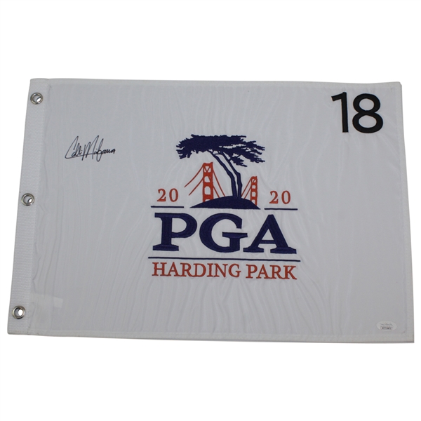 Collin Morikawa Signed 2020 PGA at Harding Park Embroidered Flag JSA #WIT719873