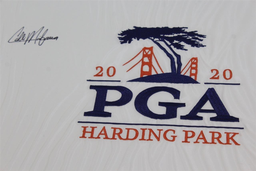 Collin Morikawa Signed 2020 PGA at Harding Park Embroidered Flag JSA #WIT719873