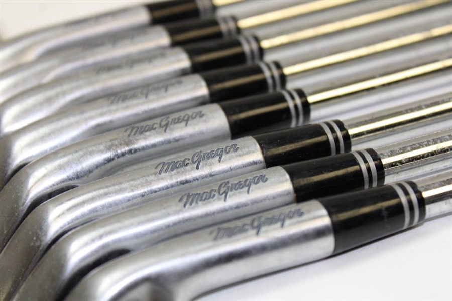 Greg Norman's Personal Used Set of MacGregor V-Foil Forged Milled Irons 3-PW