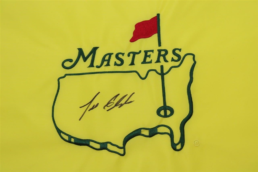 Lee Elder Signed Undated Masters Tournament Embroidered Flag JSA ALOA