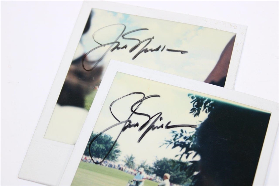 Two (2) Jack Nicklaus Signed Polaroid Photos - Putting & Planning Shot JSA ALOA