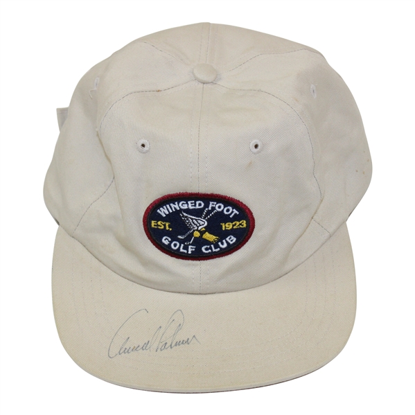 Arnold Palmer Signed 2001 'Winged Foot Est. 1923' Circle Patch Logo Hat JSA ALOA
