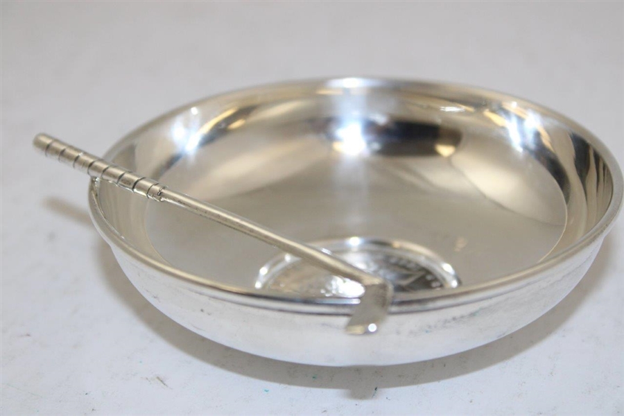 1955 Spring Sterling Dish with Resting Golf Club Across Silver Dollar