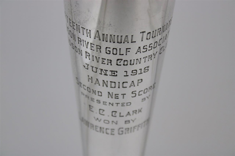 1916 Hudson River Golf Assoc & Hudson River Country Club. 15th Annual Handicap Second Net Score Sterling Trophy Won by Lawrence Griffith