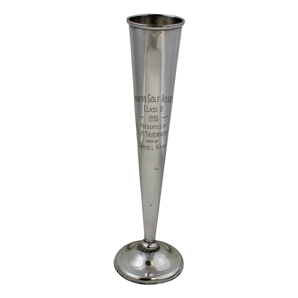 1936 Stationers Golf Association Class B Trophy Won by Samuel Kahn - Presented by L.H. Tavernier