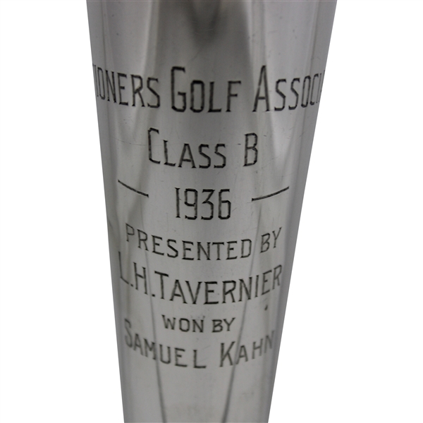 1936 Stationers Golf Association Class B Trophy Won by Samuel Kahn - Presented by L.H. Tavernier