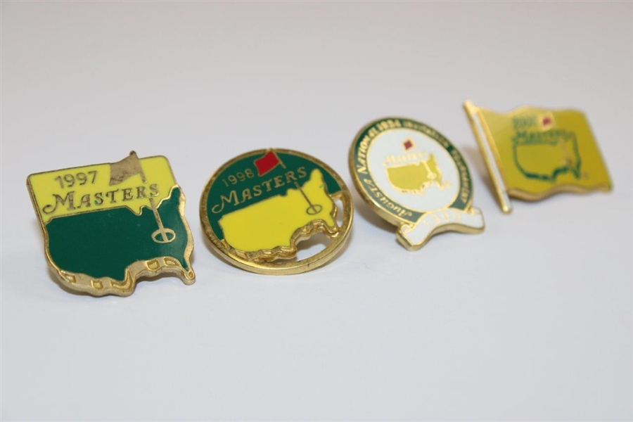 1997, 1998, 1999 & 2000 Masters Tournament Commemorative Pins