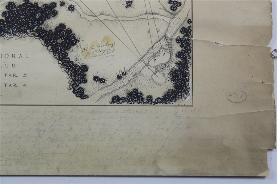 Historic Augusta National Amen Corner Plans Signed by Alister MacKenzie with Handwritten Notes - JSA & PSA - Newly Discovered!