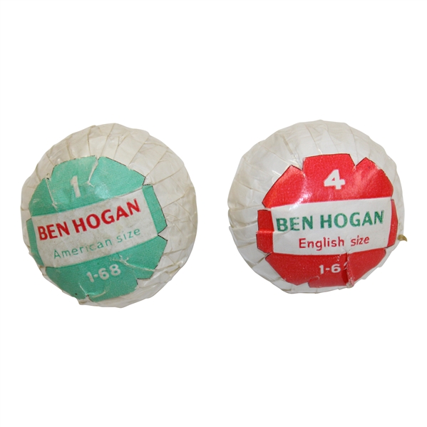 Two (2) Ben Hogan Wrapped Golf Balls - American Size & English Size