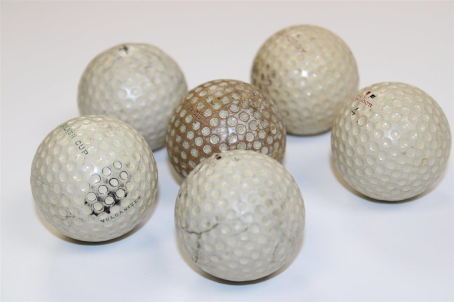 Groupf of Six (6) Vintage Dimple Golf Balls - Walker Cup, Nobby, Air Flite & others