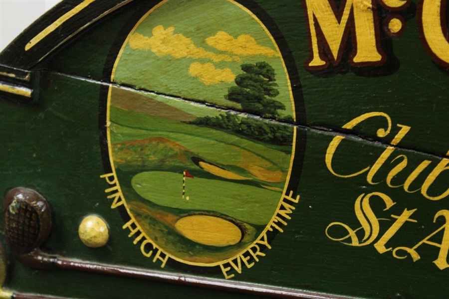 Classic 'McCabe & Ross Club Makers St. Andrews Est. 1859 'Pin High Everywhere' Wood Display