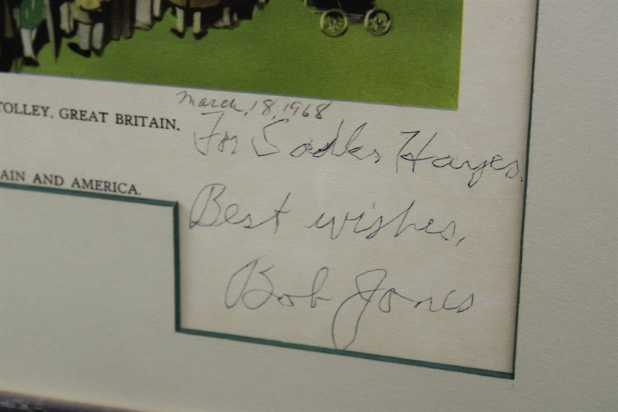 Bobby Jones Signed & Personalized 1930 British Amateur at St. Andrews Print - Framed JSA ALOA