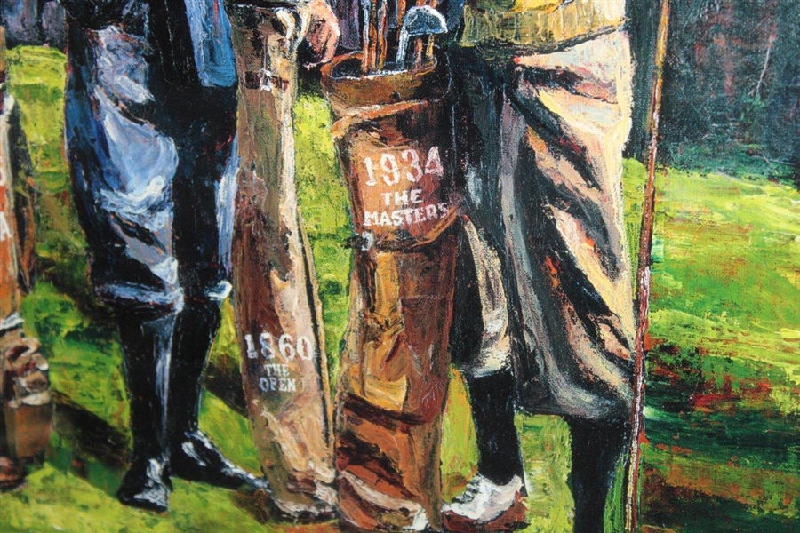 Large Inaugural Winners of Golf's Four Majors with Golf Bags Print - Framed