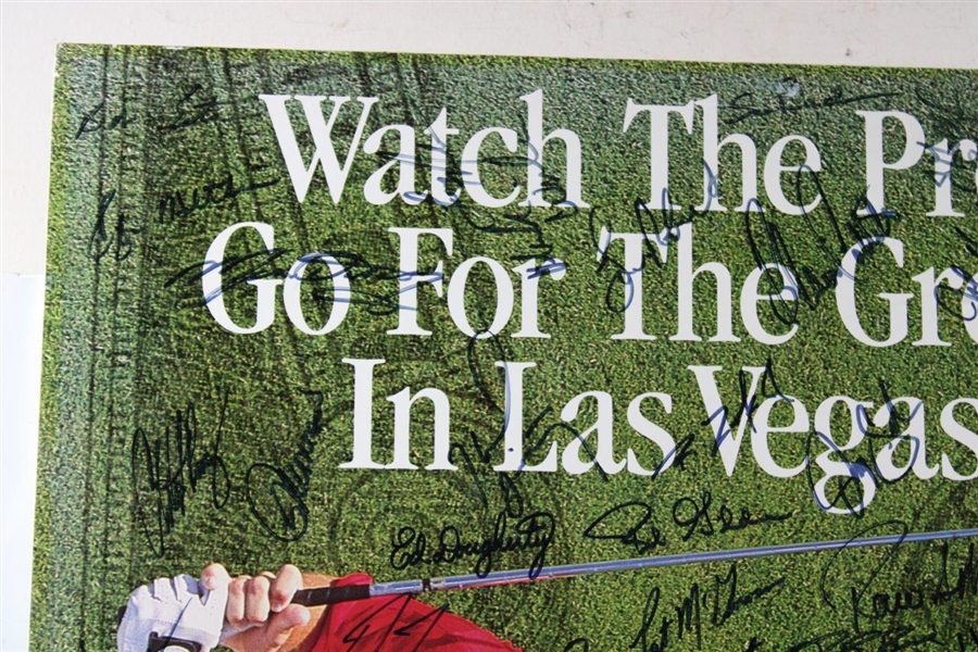Large Field-Signed 1991 Las Vegas Matted Poster - Over 100 Signatures! JSA ALOA