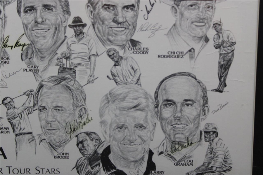 Palmer, Casper, Barber & others Multi-Signed PGA Senior Tour Stars - Framed JSA ALOA