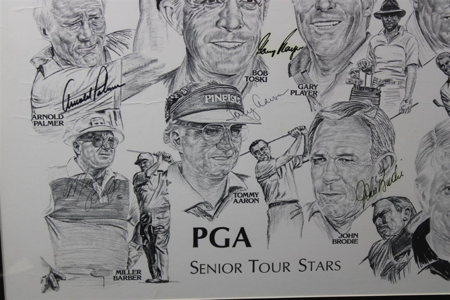Palmer, Casper, Barber & others Multi-Signed PGA Senior Tour Stars - Framed JSA ALOA