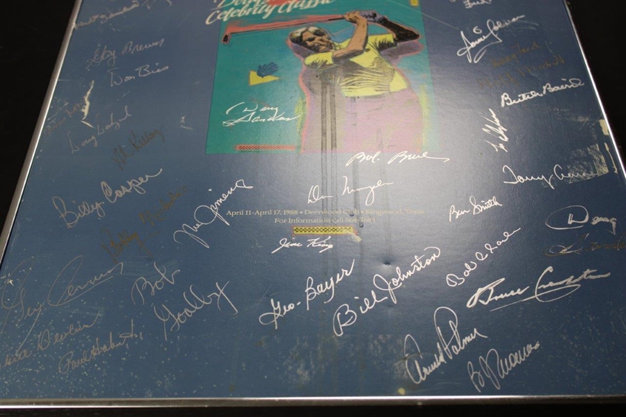 Multi-Signed 1988 Doug Sanders Kingwood Celebrity Classic Poster - Framed JSA ALOA