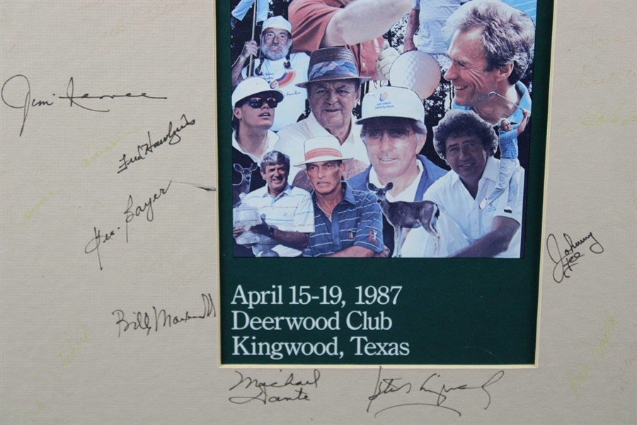 Multi-Signed 1987 Doug Sanders Kingwood Celebrity Classic Poster - Framed JSA ALOA