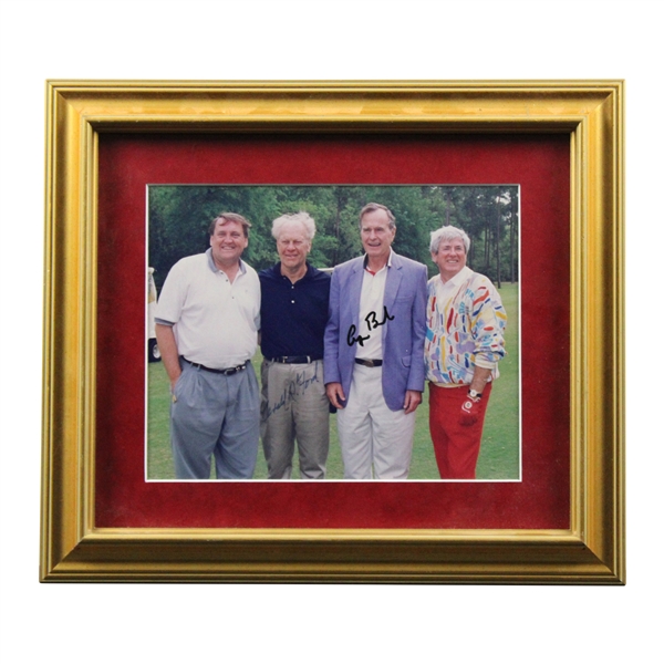 Presidents George Bush & Gerald Ford Signed Photo - Framed JSA ALOA