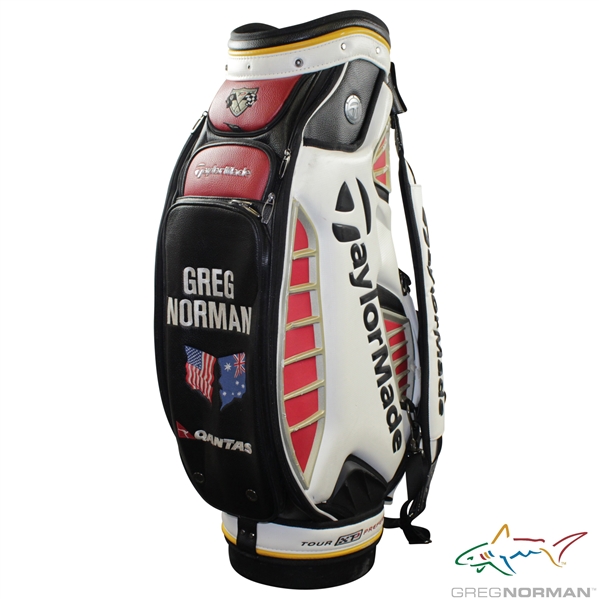 Greg Norman's Personal TaylorMade Qantas Tour Preferred Black/White/Gold/Red Full Size Golf Bag