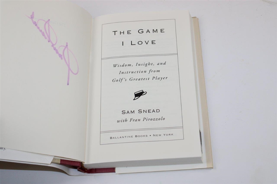 Sam Snead Signed 1997 'The Game I Love' Book JSA ALOA