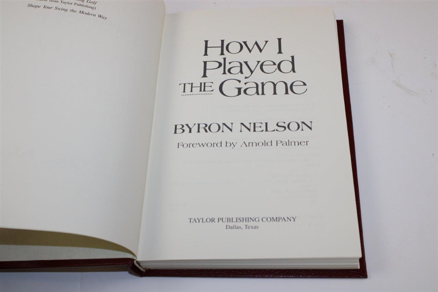 Byron Nelson Signed Special 1993 'How I Played the Game' Ltd Ed Book #374/500 JSA ALOA