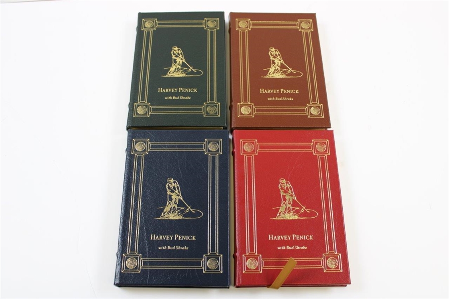 Harvey Penick Cased Collector's Edition with Four Leather Books Including 'Little Red Book' & 3 others