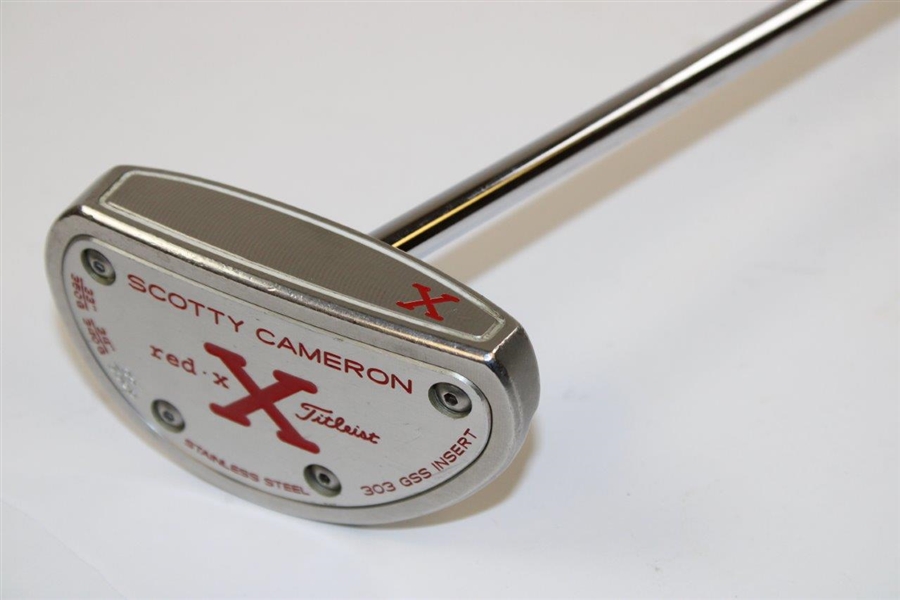 Scotty Cameron Titleist Red-X Stainless Steel 303 GSS Insert Mallet Putter with Headcover