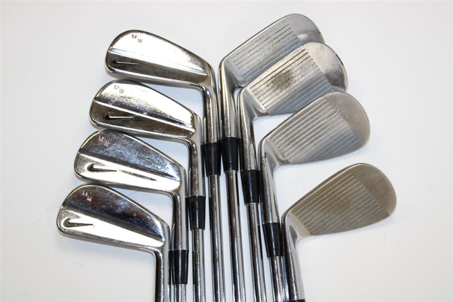 Women's US Open Champ Michelle Wie's Personal Used Set of Nike Irons with 'MW', Driver & Full Size Golf Bag