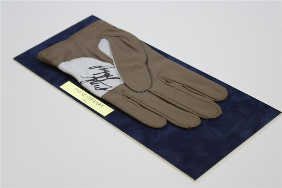 Payne Stewart Signed Golf Glove Display with 1991 Nameplate JSA ALOA