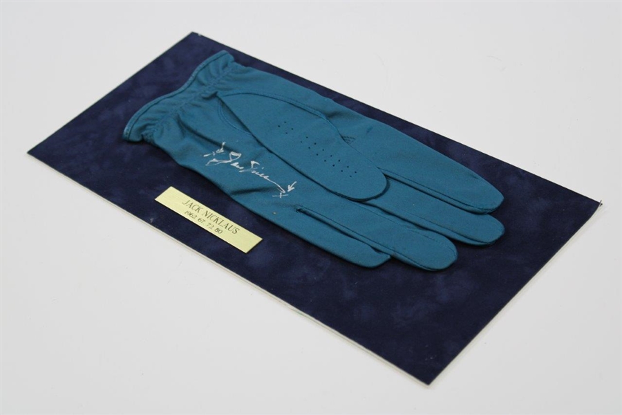 Jack Nicklaus Signed Golf Glove Display with 1962-67-72-80 Nameplate JSA ALOA
