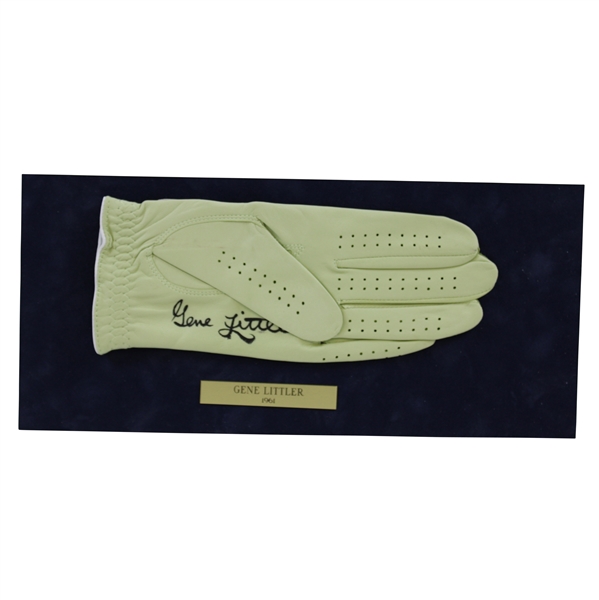 Gene Littler Signed Golf Glove Display with 1961 Nameplate JSA ALOA