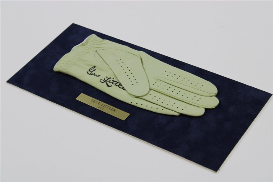 Gene Littler Signed Golf Glove Display with 1961 Nameplate JSA ALOA
