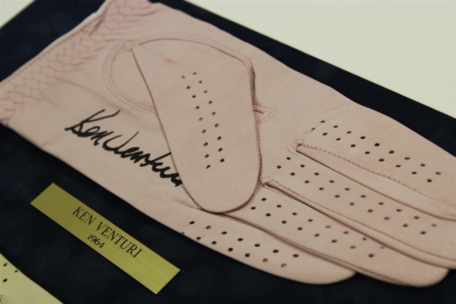 Ken Venturi, Gary Player & Lee Trevino Signed Golf Glove Display with Dated Nameplates JSA ALOA