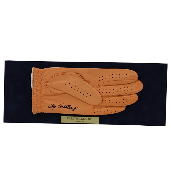 Cary Middlecoff Signed Golf Glove Display with 1949-56 Nameplate JSA ALOA