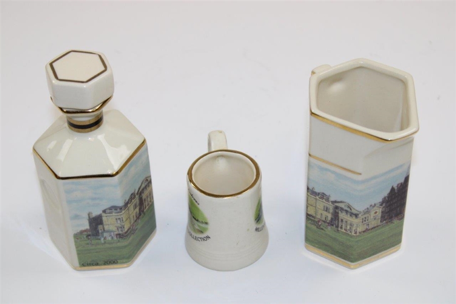 Three Piece St. Andrews Millenium Collection Miniature Decanter Set - Decanter, Pitcher, & Mug