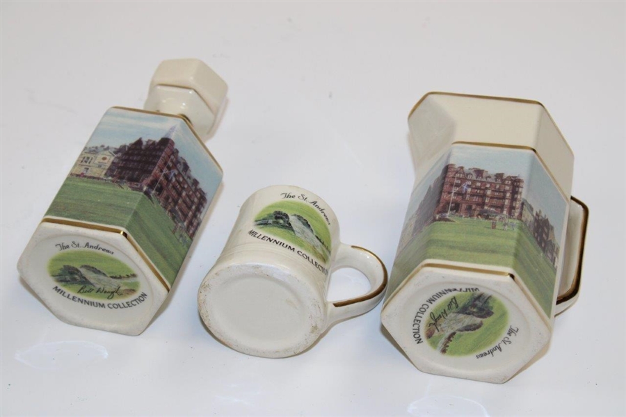 Three Piece St. Andrews Millenium Collection Miniature Decanter Set - Decanter, Pitcher, & Mug