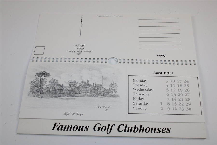 1989 'Famous Golf Clubhouses' Calendar by Artist Bill Waugh