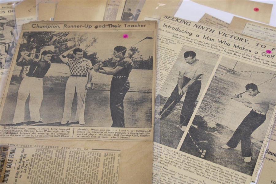 1920's Scottish Golfer David Sutherland Original Photos and Newspaper Articles