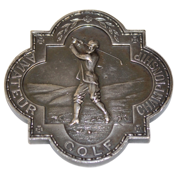 1947 British Amateur at Carnoustie Sterling Silver Runner-Up Medal Awarded to Dick Chapman with Letter 