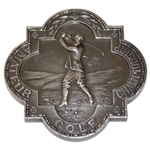 1947 British Amateur at Carnoustie Sterling Silver Runner-Up Medal Awarded to Dick Chapman with Letter 