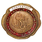 1921 US Amateur Championship at St. Louis CC Contestant Badge 