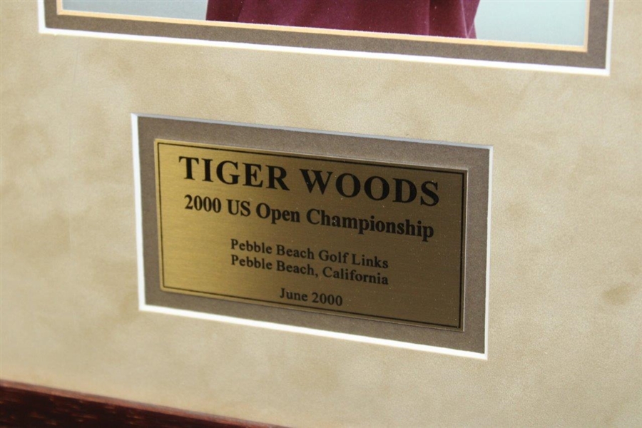 Tiger Woods 2000 Pebble Beach Framed Shadow Box with Photo & Nike Golf Ball