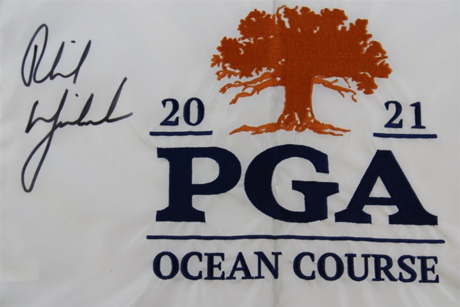 Phil Mickelson Signed 2021 PGA Championship Embroidered Flag - Rare! JSA ALOA